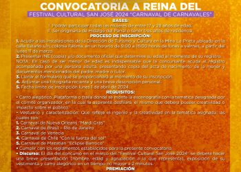 Invitan a participar para elegir a la Reina del Festival Cultural San José 2024