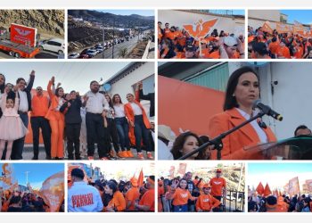 Miles de personas asisten al registro de Sol Sánchez y candidatos de MC en Parral