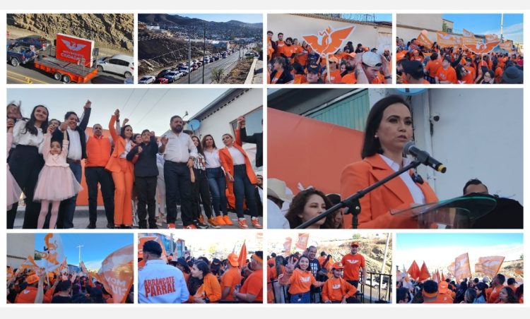 Miles de personas asisten al registro de Sol Sánchez y candidatos de MC en Parral