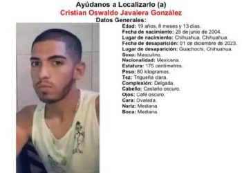 Buscan a Cristian Javalera, desapareció hace 3 meses en Guachochi