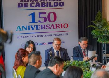 Encabeza alcalde Salvador Calderón conmemoración por el 150 aniversario de la Biblioteca Benjamín Franklin