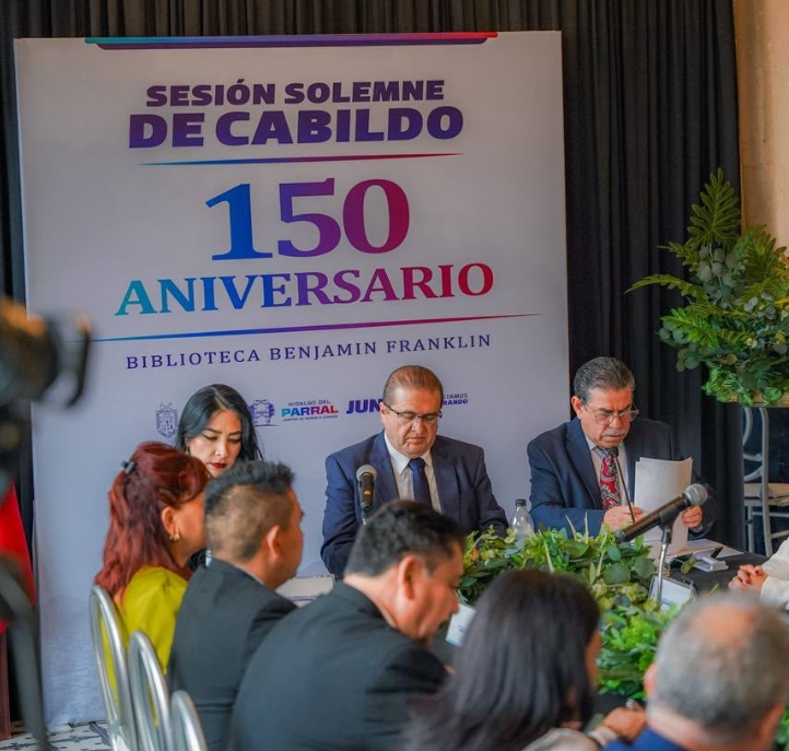 Encabeza alcalde Salvador Calderón conmemoración por el 150 aniversario de la Biblioteca Benjamín Franklin